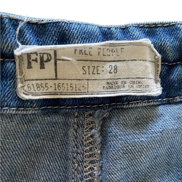 Free People Braided belt denim button fly shorts - Picture 6 of 9